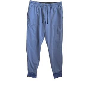 Beyond Scrubs Women Jogger Scrub Pants M Blue Medical Uniform Nurse Workwear